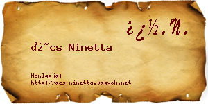 Ács Ninetta névjegykártya